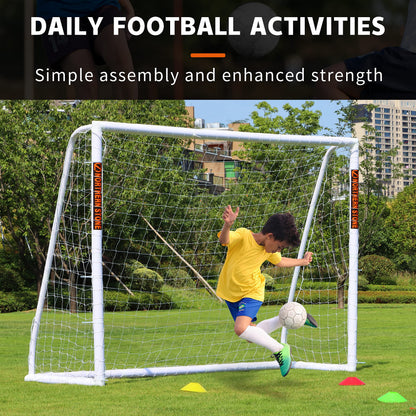 NORTHERN STONE Ultimate All Weather uPVC Football Goal 8ft x 6ft Garden Portable Football Goals 70mm Thick PVC Goal Posts + Football Net Integrated Locking System