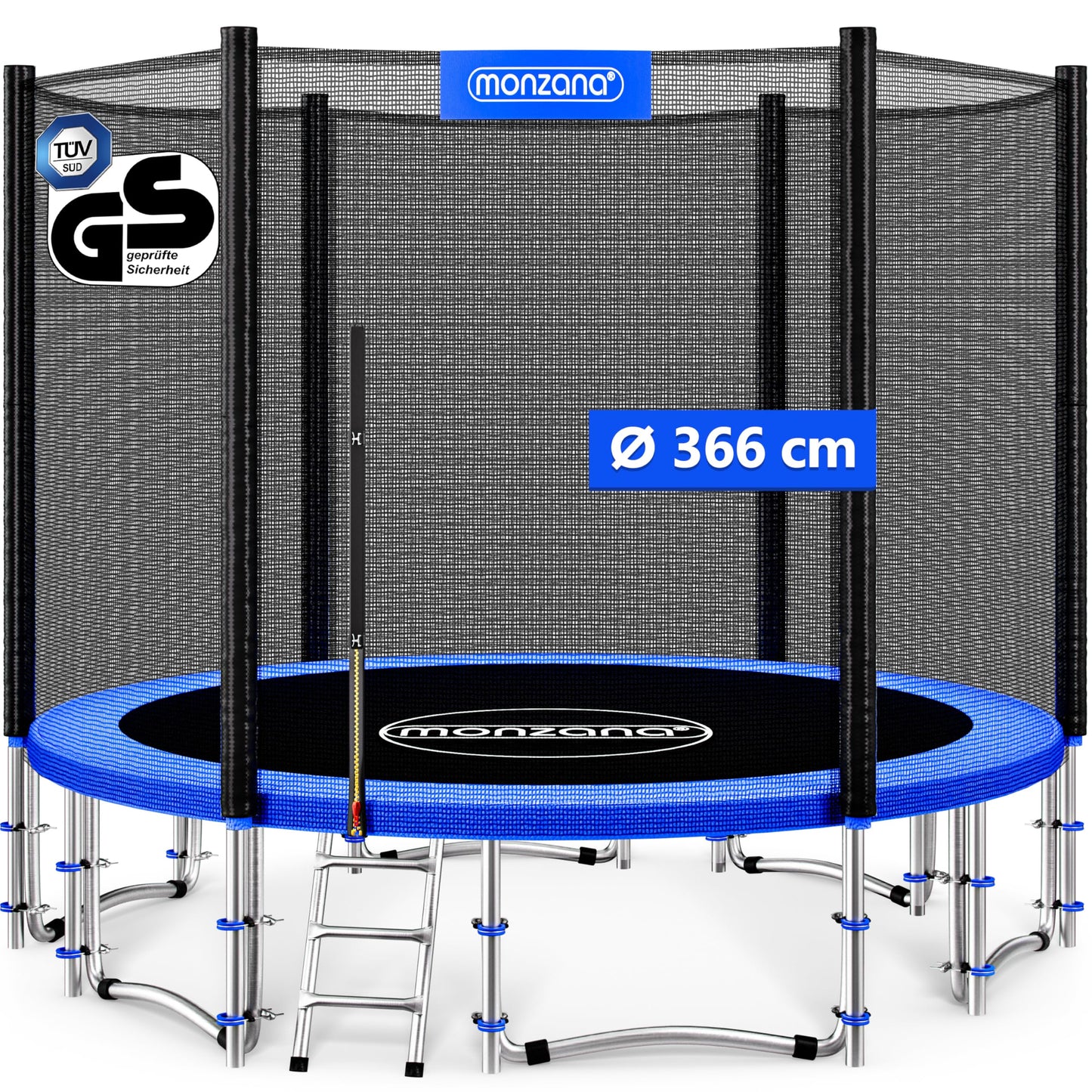 MONZANA® 12ft Trampoline Set with Safety Net & Ladder | Complete Outdoor Garden Trampoline for Kids & Adults | Heavy-Duty Frame, Edge Cover, Spring Tool | Home Fitness Family Toddler Play Equipment