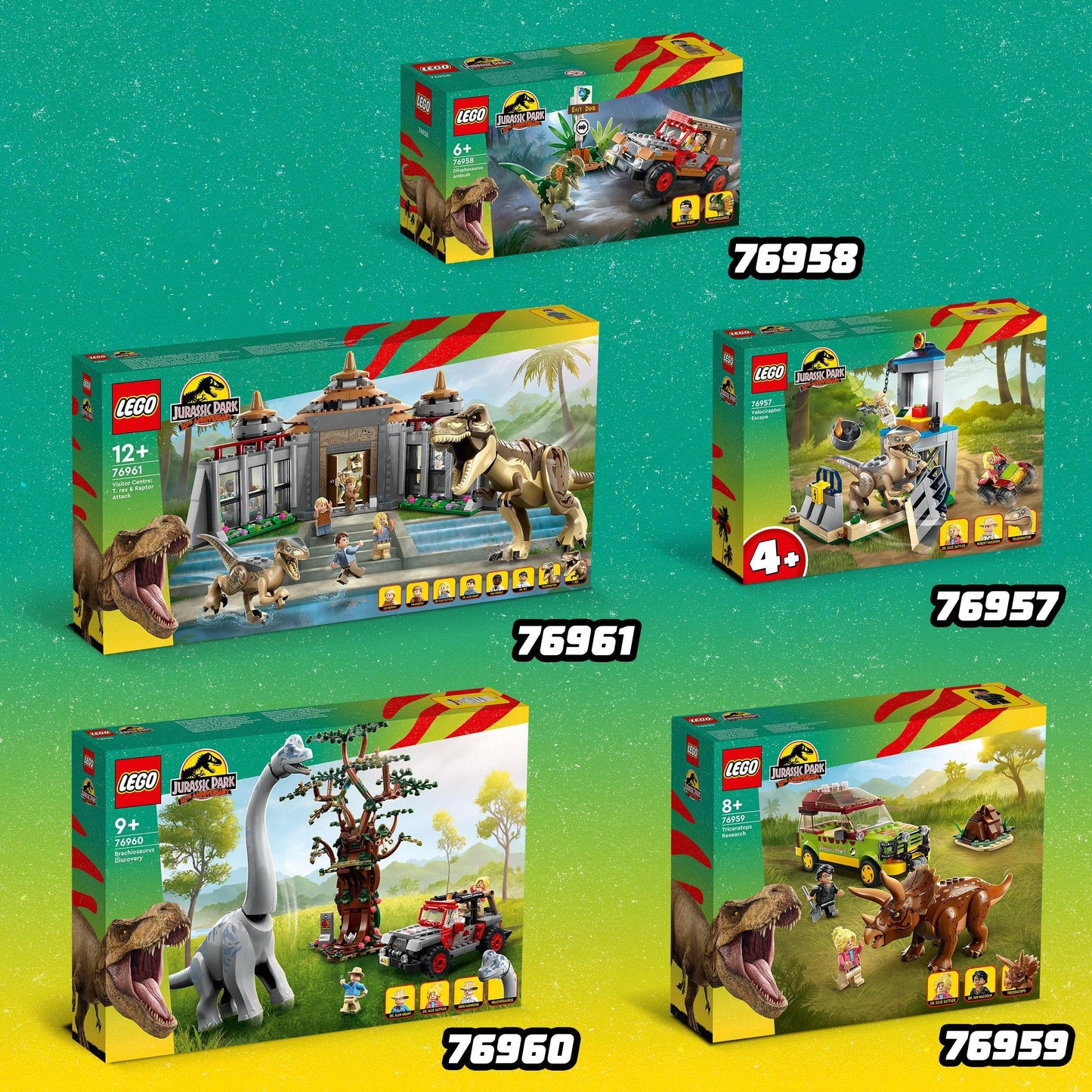 LEGO 76960 Jurassic Park Brachiosaurus Discovery Dinosaur Toy Set with Large Dino Figure, Tree and Buildable Jeep Wrangler Car, Gift for Boys, Girls, Kids, 30th Anniversary Collection