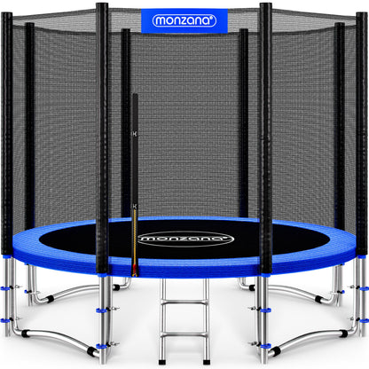 MONZANA® 10ft Trampoline Set with Safety Net & Ladder | Complete Outdoor Garden Trampoline for Kids & Adults | Heavy-Duty Frame Edge Cover, Spring Tool | Home Fitness Family Toddler Play Equipment