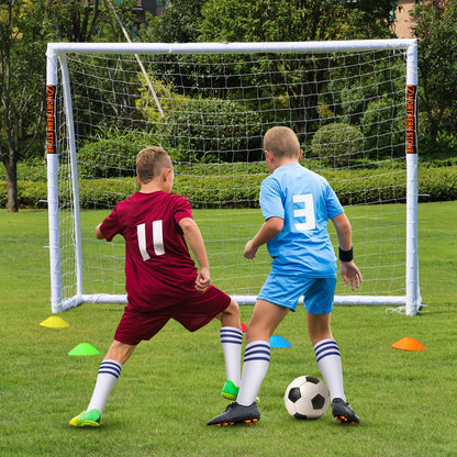 NORTHERN STONE Ultimate All Weather uPVC Football Goal 8ft x 6ft Garden Portable Football Goals 70mm Thick PVC Goal Posts + Football Net Integrated Locking System